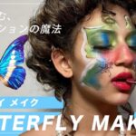 何このアイライナーの使い方⁉︎ バタフライメイク Makeup Challenge Butterfly Makeup 芸術メイク色使い! プロメイクさんのグラデーション術 セクシーなヘアアレンジ