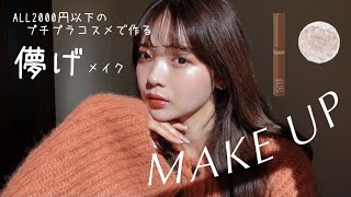 【ALL2,000円以下！】プチプラ縛りでフルメイクしたら本気でかわいい儚げメイクが完成した💄✨